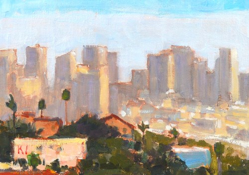 "San Diego Skyline" original fine art by Kevin Inman "San Diego Skyline" original fine art by Kevin Inman