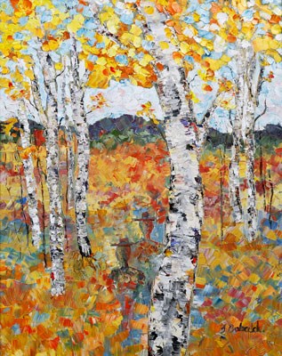 "Original Palette Knife Aspen Landscape Painting Wandering Spirit of Golden Meadow by Colorado Imp" original fine art by Judith Babcock "Original Palette Knife Aspen Landscape Painting Wandering Spirit of Golden Meadow by Colorado Imp" original fine art by Judith Babcock