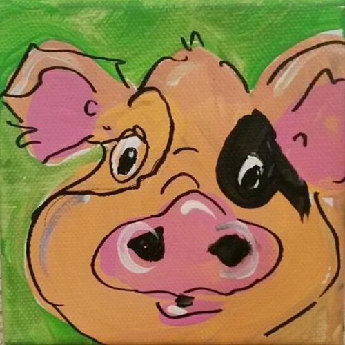 "Chunky Pig" original fine art by Terri Einer "Chunky Pig" original fine art by Terri Einer