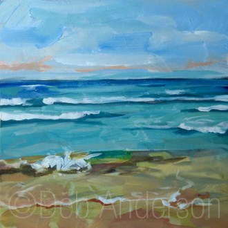 "Oil Painting: Waves at Lake Michigan" original fine art by Deb Anderson "Oil Painting: Waves at Lake Michigan" original fine art by Deb Anderson