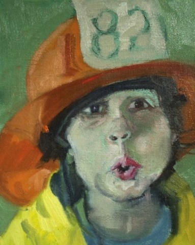 "Fireman" original fine art by Carol Wiley "Fireman" original fine art by Carol Wiley