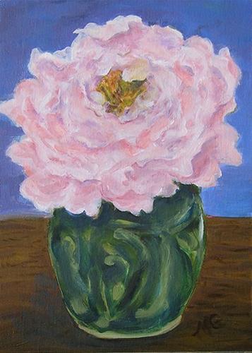 "Heirloom 19, Peony in Green Ginger Jar" original fine art by Maud Guilfoyle "Heirloom 19, Peony in Green Ginger Jar" original fine art by Maud Guilfoyle