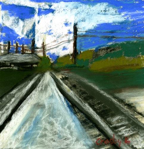 "Old Train Depot" original fine art by Donna Crosby "Old Train Depot" original fine art by Donna Crosby