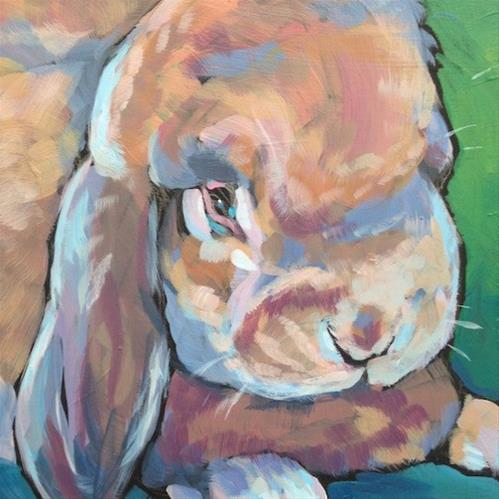 "Love Bunny" original fine art by Kat Corrigan "Love Bunny" original fine art by Kat Corrigan