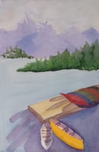 "Afternoon at Moraine Lake, Banff National Park, Canada" original fine art by Maria Peagler "Afternoon at Moraine Lake, Banff National Park, Canada" original fine art by Maria Peagler