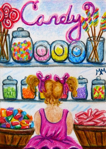 "Candy Shoppe - MM03" original fine art by Monique Morin Matson "Candy Shoppe - MM03" original fine art by Monique Morin Matson