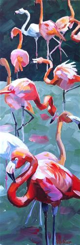 "Flamboyance of Flamingos" original fine art by Teddi Parker "Flamboyance of Flamingos" original fine art by Teddi Parker