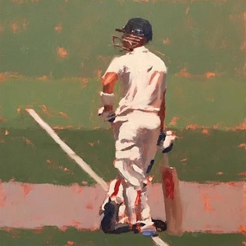 "BATSMAN SERIES #9 of 9" original fine art by Helen Cooper "BATSMAN SERIES #9 of 9" original fine art by Helen Cooper