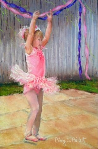 "Backyard Ballet" original fine art by Cindy Gillett "Backyard Ballet" original fine art by Cindy Gillett