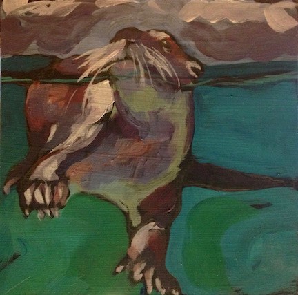 "Whiskers Up" original fine art by Kat Corrigan "Whiskers Up" original fine art by Kat Corrigan