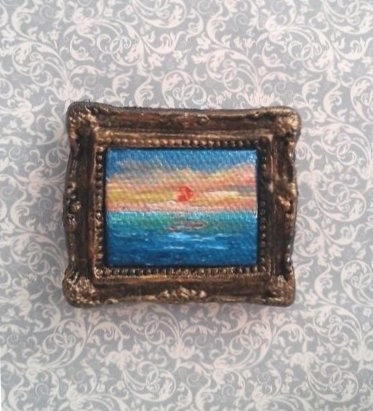 "1:6 Scale Sunset Seascape" original fine art by Camille Morgan "1:6 Scale Sunset Seascape" original fine art by Camille Morgan