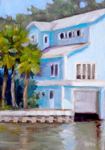 "Oil Painting, House of Blue, 5x7 Original Daily Painting" original fine art by Carmen Beecher "Oil Painting, House of Blue, 5x7 Original Daily Painting" original fine art by Carmen Beecher