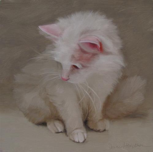 "Snow the cute senior cat and 3rd Friday at 78th ST Studios" original fine art by Diane Hoeptner "Snow the cute senior cat and 3rd Friday at 78th ST Studios" original fine art by Diane Hoeptner