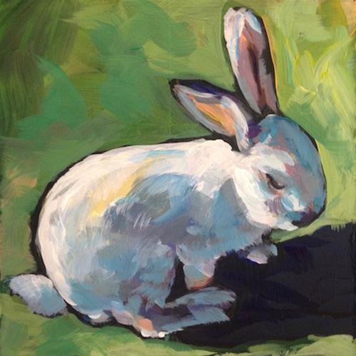 "Sunshine Bunny" original fine art by Kat Corrigan "Sunshine Bunny" original fine art by Kat Corrigan