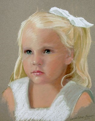 "Precious with a White Bow" original fine art by Carole Chalmers "Precious with a White Bow" original fine art by Carole Chalmers