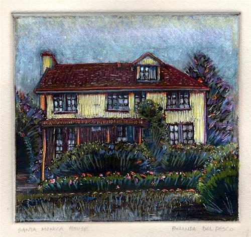 "Monotype: Santa Monica House (& fabric printing video)" original fine art by Belinda Del Pesco "Monotype: Santa Monica House (& fabric printing video)" original fine art by Belinda Del Pesco