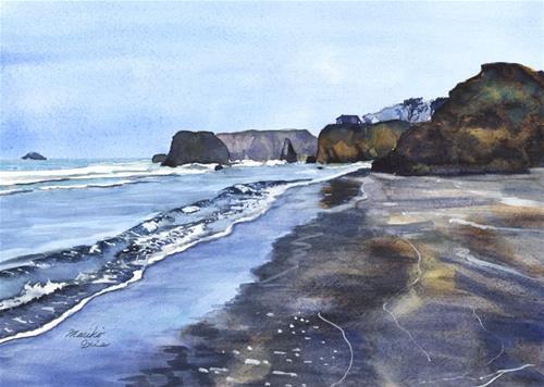 "Seaside Beach in the Morning" original fine art by Mariko Irie "Seaside Beach in the Morning" original fine art by Mariko Irie
