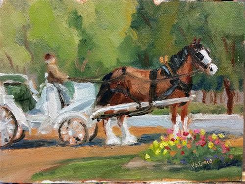 "Carriage Rides at Tower Grove-en plein air" original fine art by Veronica Brown "Carriage Rides at Tower Grove-en plein air" original fine art by Veronica Brown