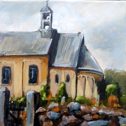 "1398 Hviding Kirke" original fine art by Dietmar Stiller "1398 Hviding Kirke" original fine art by Dietmar Stiller