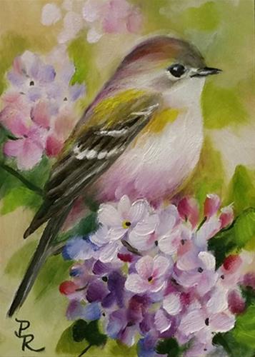 "Tiny Lilacs ACEO" original fine art by Paulie Rollins "Tiny Lilacs ACEO" original fine art by Paulie Rollins