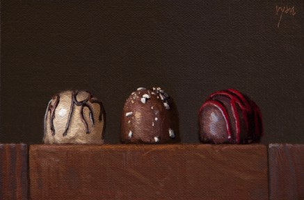 "Still Life with Three Truffles" original fine art by Abbey Ryan "Still Life with Three Truffles" original fine art by Abbey Ryan