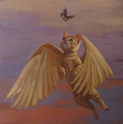 "Flying Cat Dreams & Visions Show at Lakeland Community College" original fine art by Diane Hoeptner "Flying Cat Dreams & Visions Show at Lakeland Community College" original fine art by Diane Hoeptner
