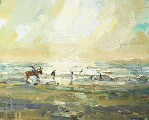 "Painting Horses at the Beach" original fine art by Roos Schuring "Painting Horses at the Beach" original fine art by Roos Schuring