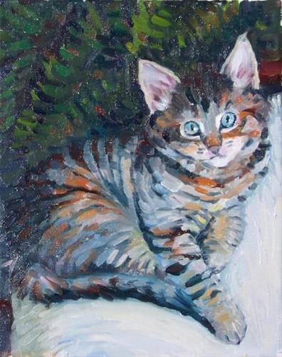 "Tiger,figure,oil on canvas,10x8,priceNFS" original fine art by Joy Olney "Tiger,figure,oil on canvas,10x8,priceNFS" original fine art by Joy Olney