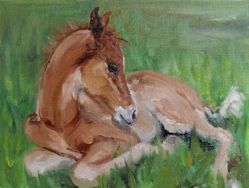 "Sleepy Foal" original fine art by H.F. Wallen "Sleepy Foal" original fine art by H.F. Wallen