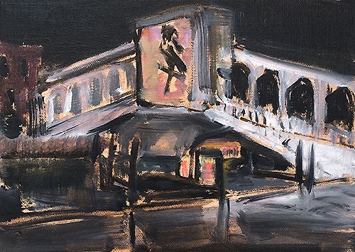 "Rialto at Night" original fine art by Kevin Inman "Rialto at Night" original fine art by Kevin Inman