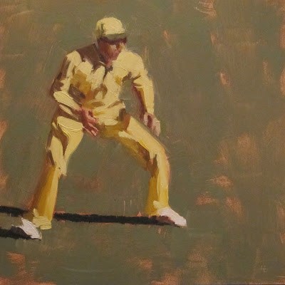 "IN THE FIELD 2 - Cricket at the MCG" original fine art by Helen Cooper "IN THE FIELD 2 - Cricket at the MCG" original fine art by Helen Cooper