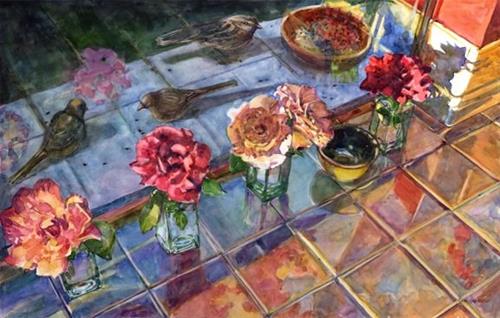 "Watercolor: Early Bird Breakfast" original fine art by Belinda Del Pesco "Watercolor: Early Bird Breakfast" original fine art by Belinda Del Pesco