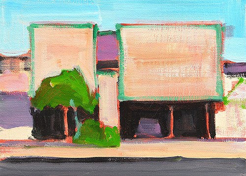 "Dingbat building, LA" original fine art by Kevin Inman "Dingbat building, LA" original fine art by Kevin Inman