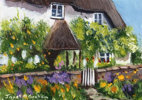 "Country Cottage ACEO" original fine art by Janet Graham "Country Cottage ACEO" original fine art by Janet Graham