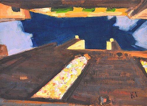 "Night at Santa Maria del Mar" original fine art by Kevin Inman "Night at Santa Maria del Mar" original fine art by Kevin Inman