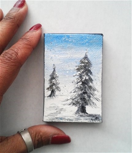 "Winter landscape" original fine art by Camille Morgan "Winter landscape" original fine art by Camille Morgan