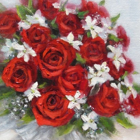 "Roses are Red" original fine art by Pat Fiorello "Roses are Red" original fine art by Pat Fiorello