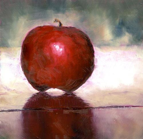 "Apple on White" original fine art by Eileen Hennemann "Apple on White" original fine art by Eileen Hennemann