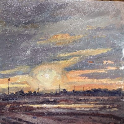 "Evening Sky" original fine art by Mo Teeuw "Evening Sky" original fine art by Mo Teeuw