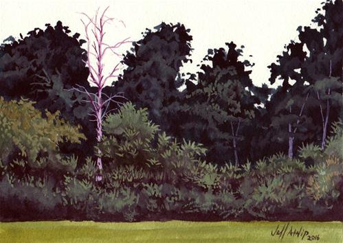 "Backyard Snag" original fine art by Jeff Atnip "Backyard Snag" original fine art by Jeff Atnip
