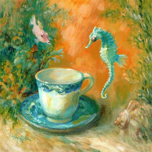 "Tea with Davy Jones " original fine art by Theresa Taylor Bayer "Tea with Davy Jones " original fine art by Theresa Taylor Bayer