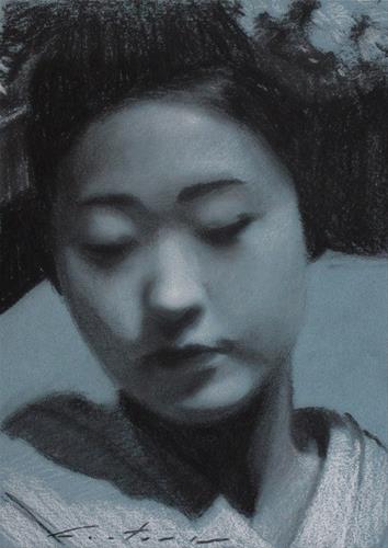 "Katsunosuke Charcoal Study" original fine art by Phil Couture "Katsunosuke Charcoal Study" original fine art by Phil Couture