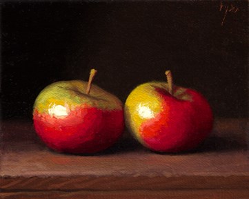 "Two Lady Apples (Yin & Yang)" original fine art by Abbey Ryan "Two Lady Apples (Yin & Yang)" original fine art by Abbey Ryan