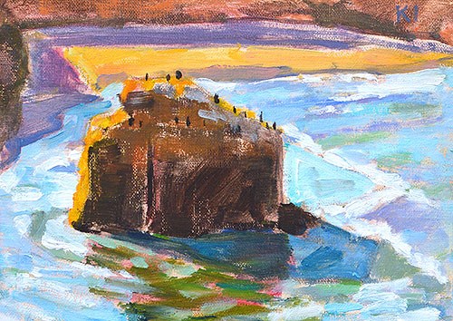 "Rock and Surf" original fine art by Kevin Inman "Rock and Surf" original fine art by Kevin Inman