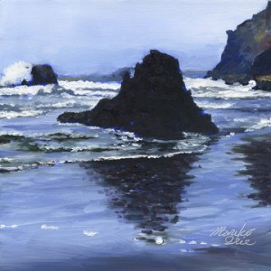 "A Rock at Seaside Beach CA." original fine art by Mariko Irie "A Rock at Seaside Beach CA." original fine art by Mariko Irie