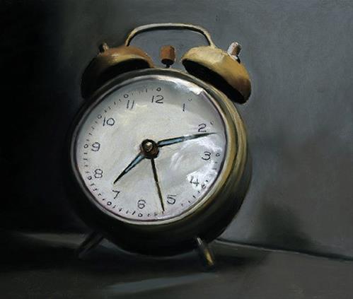 "Alarm Clock pastel painting" original fine art by Ria Hills "Alarm Clock pastel painting" original fine art by Ria Hills