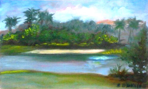"Village Walk Plein Air" original fine art by Sissy Blakslee "Village Walk Plein Air" original fine art by Sissy Blakslee