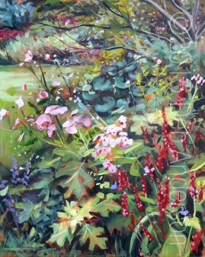 "Oil Painting: August Garden" original fine art by Deb Anderson "Oil Painting: August Garden" original fine art by Deb Anderson
