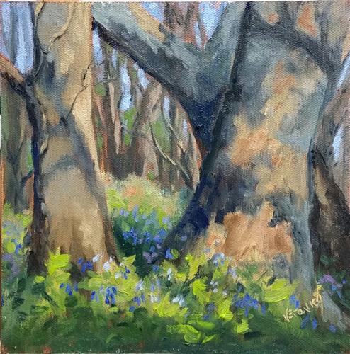 "Bluebells at Meramec state Park-en plein air" original fine art by Veronica Brown "Bluebells at Meramec state Park-en plein air" original fine art by Veronica Brown