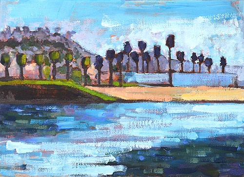 "Dog Beach, OB" original fine art by Kevin Inman "Dog Beach, OB" original fine art by Kevin Inman